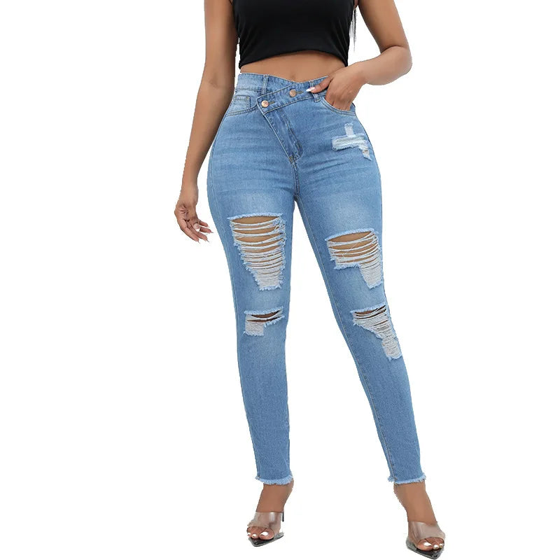Ripped High Waist Skinny Jeans – Stylischer Denim-Look für jede Jahreszeit